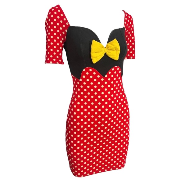 1980’s Moschino Mare Vintage Minnie Mouse Knit Mini Dress - Picture 3 of 6